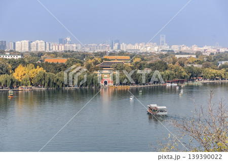 Scenic view of the Beihai Park lake from the peak where the White Dagoba is located 139390022