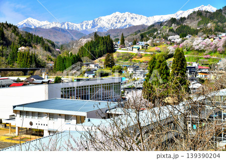小川小学校付近より北アルプス方面を望む(長野県小川村)【2026.4】 139390204