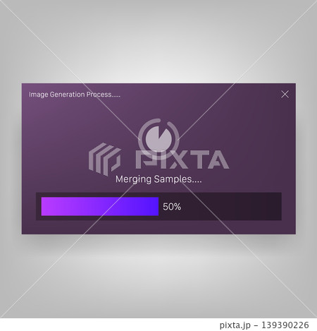 Image generation process UI with loading progress interface Image generation process UI with loading progress interface 139390226