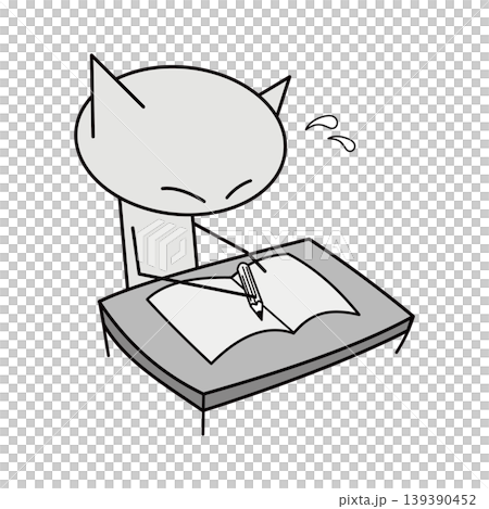 勉強する猫 勉強する猫 139390452