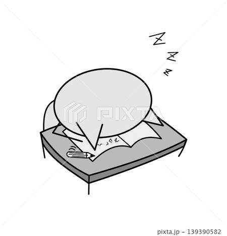 勉強中に眠ってしまう猫 139390582