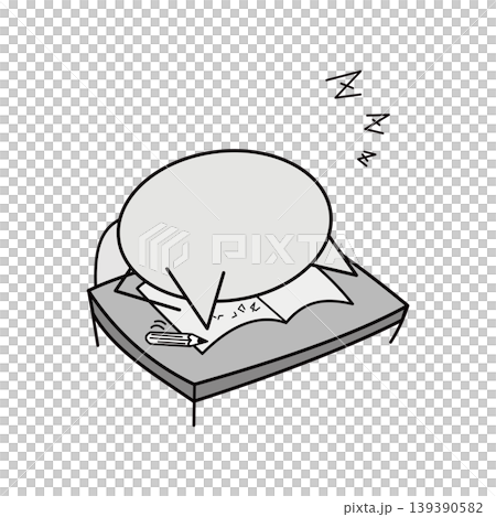 勉強中に眠ってしまう猫 139390582