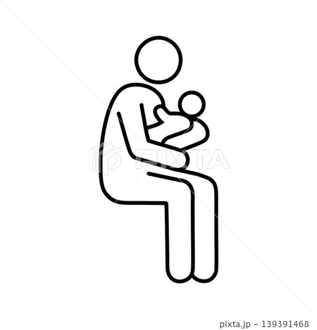 赤ちゃんを抱く人物のラインアイコン 赤ちゃんを抱く人物のラインアイコン 139391468