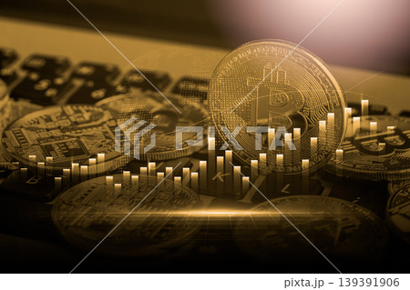 Stock market or forex trading graph and candlestick chart suitable for financial investment concept. Economy trends background for business idea and all art work design. Abstract finance background. 139391906