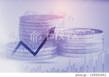 Modern way of exchange. Bitcoin is convenient payment in global economy market. Virtual digital currency and financial investment trade concept. Abstract cryptocurrency with gold bitcoin background. 139391941