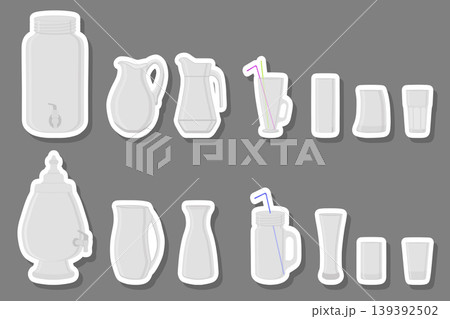 Illustration on theme big kit different types glassware 139392502