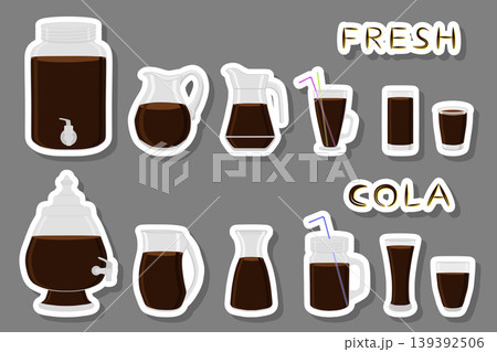 Illustration on theme big kit different types glassware 139392506