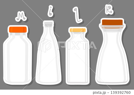 Illustration on theme big set different types chilled milk Illustration on theme big set different types chilled milk 139392760