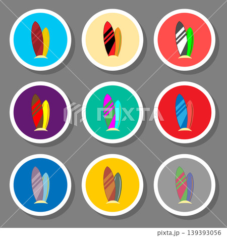 Vector icon illustration for set symbols surfboard Vector icon illustration for set symbols surfboard 139393056
