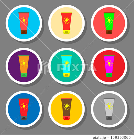 Vector icon illustration for set symbols summer sunscreen from sun Vector icon illustration for set symbols summer sunscreen from sun 139393060