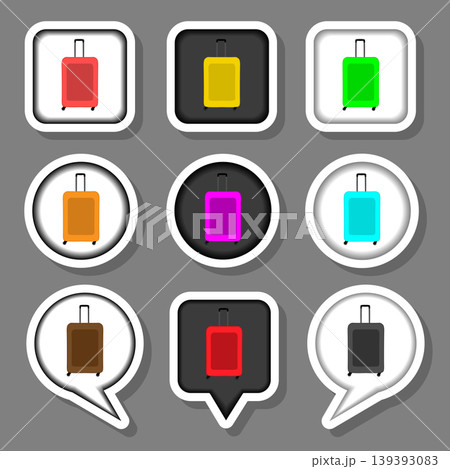 Vector icon illustration logo for set symbols suitcase with luggage for travel Vector icon illustration logo for set symbols suitcase with luggage for travel 139393083