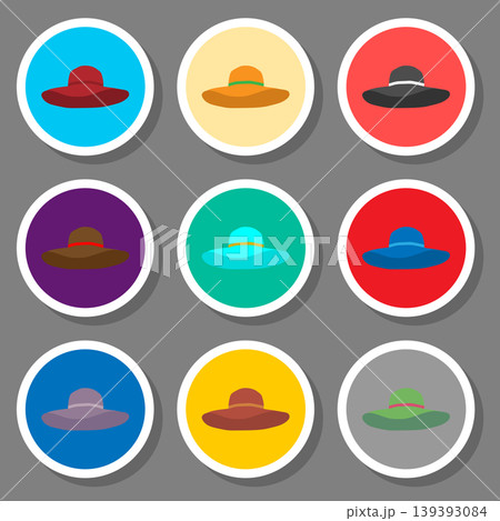 set symbols summer hat from the sun for the beach set symbols summer hat from the sun for the beach 139393084