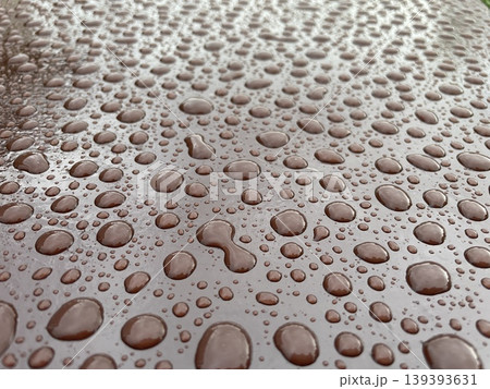 Rain droplets texture on painted metal surface Rain droplets texture on painted metal surface 139393631