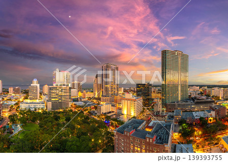Aerial urban view of St. Petersburg, Florida. City center with contemporary buildings and growing skyline. Aerial urban view of St. Petersburg, Florida. City center with contemporary buildings and growing skyline. 139393755