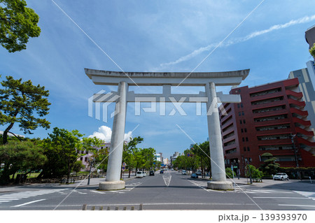 照国神社の社殿を正面から捉えた新緑と青空の風景(鹿児島市) 照国神社の社殿を正面から捉えた新緑と青空の風景(鹿児島市) 139393970