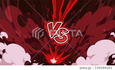 雷と煙のエフェクトがある対戦のイメージの背景イラスト_VS_16:9 雷と煙のエフェクトがある対戦のイメージの背景イラスト_VS_16:9 139394261