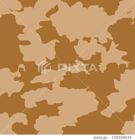 Military Camouflage Pattern. Seamless Vector Background with Brown Foliage 139394634