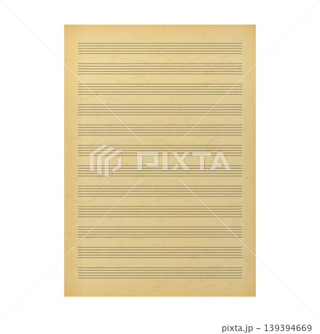 Blank sheet music page template. Lined page with note stave Blank sheet music page template. Lined page with note stave 139394669