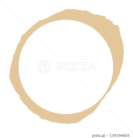 Dirty coffee stain, round vector mark. Brown messy blot from a drink or tea cup. 139394685