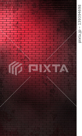 Red Lights Brick Wall Vertical Background. Mobile Story Banner Red Lights Brick Wall Vertical Background. Mobile Story Banner 139394698