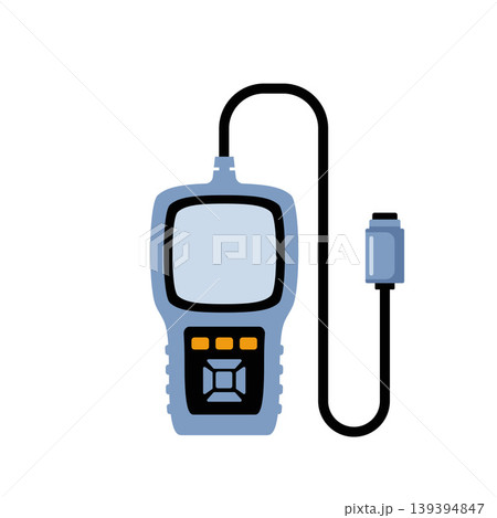 Car battery testing electrical equipment. Automotive accumulator charge testing. Vehicle engine power checking electronic device. Vector. Car battery testing electrical equipment. Automotive accumulator charge testing. Vehicle engine power checking electronic device. Vector. 139394847