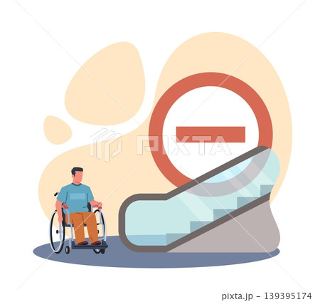 Infringement of people with disabilities. No...のイラスト素材 [139395174] - PIXTA