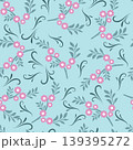 Spring pattern background with small flowers and leaves 139395272