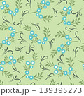 Spring pattern background with small flowers and leaves 139395273