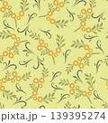 Spring pattern background with small flowers and leaves 139395274