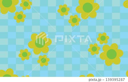 Seamless floral spring pattern on a geometric background 139395287