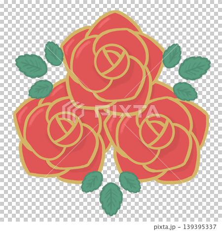 Simple, hand-drawn style illustration of three red roses - Flower design material Simple, hand-drawn style illustration of three red roses - Flower design material 139395337