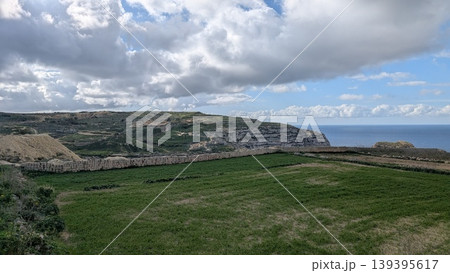 Panoramic view of sea, landscape and sky 139395617