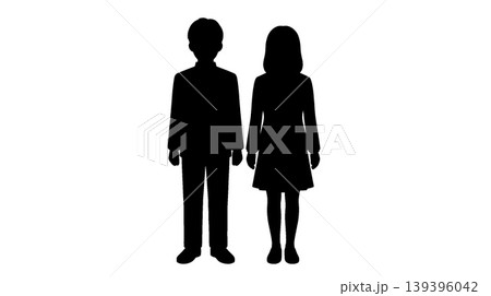 学生の男女のシルエット 学生の男女のシルエット 139396042