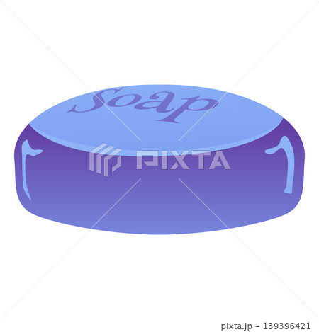 Blue soap bar vector flat illustration, handmade natural soap round brick, bathing hygienic cosmetic, spa body care Blue soap bar vector flat illustration, handmade natural soap round brick, bathing hygienic cosmetic, spa body care 139396421