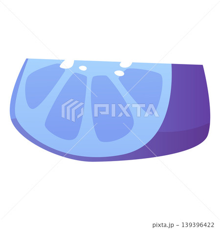 Sponge blue orange slice shape flat vector icon, shower loofah bath, wash spa accessory, baby care hygienic procedures 139396422