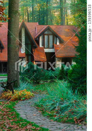 front court yard porch space walking trail peaceful autumn front court yard porch space walking trail peaceful autumn 139396518