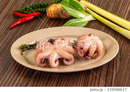 Gourmet Boiled octopus in the bowl 139396617