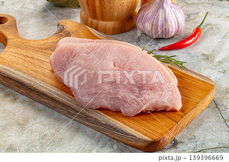 Raw turkey breast fillet steak Raw turkey breast fillet steak 139396669