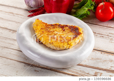 Breaded crispy chicken schnitzel Breaded crispy chicken schnitzel 139396686