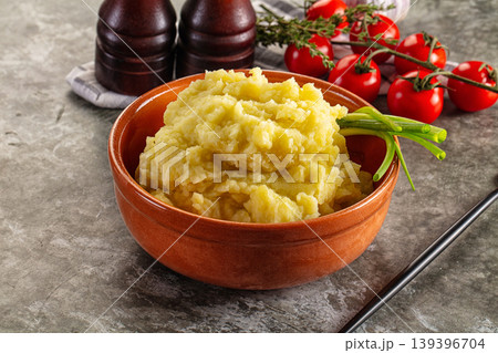 Mushed boiled potato homemade puree 139396704