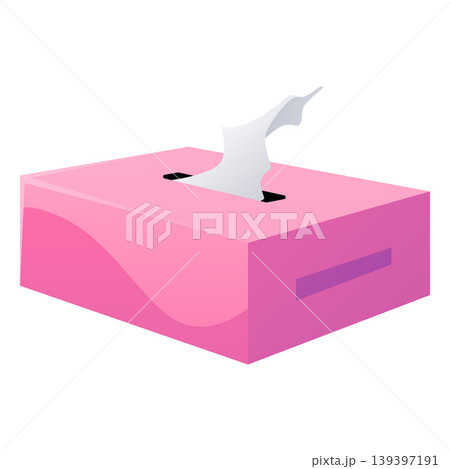 A pink rectangular box of disposable paper wipes, a personal hygiene product. A pink rectangular box of disposable paper wipes, a personal hygiene product. 139397191