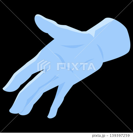 Magician hand in white glove, cartoon magician or illusionist arm showing mystery trick performance vector illustration 139397259