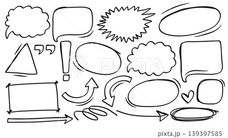 Speech Bubble Line Doodle Bundle Sketch Illustration Speech Bubble Line Doodle Bundle Sketch Illustration 139397585