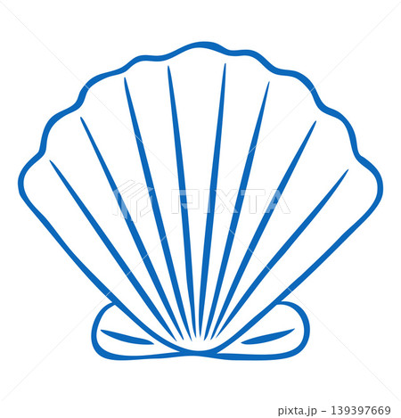 Seashell blue line art, vector hand drawn mollusk conch aquatic creature, underwater habitat, nature sea and ocean fauna Seashell blue line art, vector hand drawn mollusk conch aquatic creature, underwater habitat, nature sea and ocean fauna 139397669