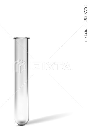 A realistic empty glass laboratory test tube. Equipment for chemical research. A realistic empty glass laboratory test tube. Equipment for chemical research. 139397750