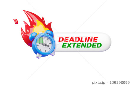 Burning alarm clock with Deadline extended lettering 3d cartoon plastic style vector icon, time management concept Burning alarm clock with Deadline extended lettering 3d cartoon plastic style vector icon, time management concept 139398099
