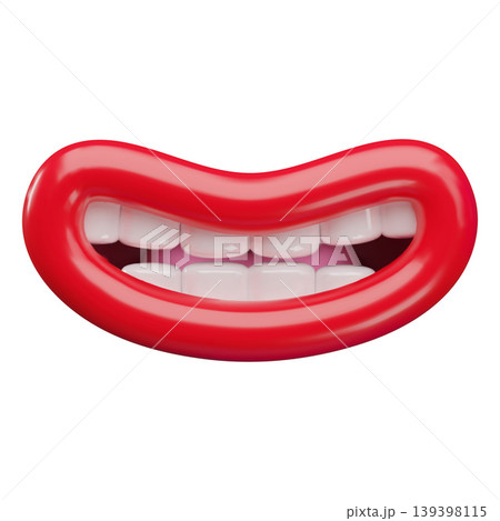 Smile mouth expression and talking, cartoon vector 3D mouth sync and articulation, open talking movement N letter sound 139398115