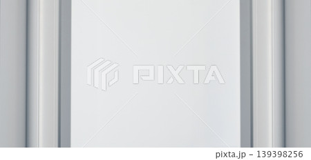 A blank whiteboard with a gray frame on a plain background for writing or drawing 139398256