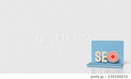 Laptop SEO Target Marketing Strategy 3d render. Laptop SEO Target Marketing Strategy 3d render. 139398818