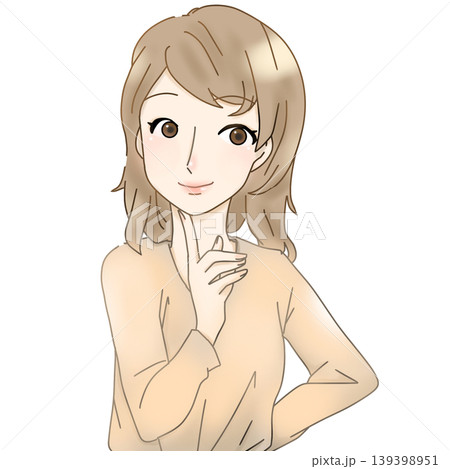 笑顔で話す若い女性のイラスト 美容・ライフスタイル 笑顔で話す若い女性のイラスト 美容・ライフスタイル 139398951